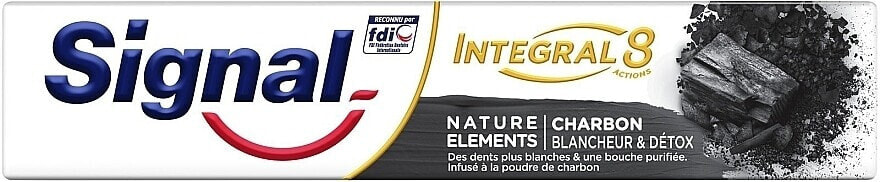 Zahnpasta Aufhellung und Entgiftung mit Aktivkohle - Signal Integral 8 Nature Element Charbon Toothpaste