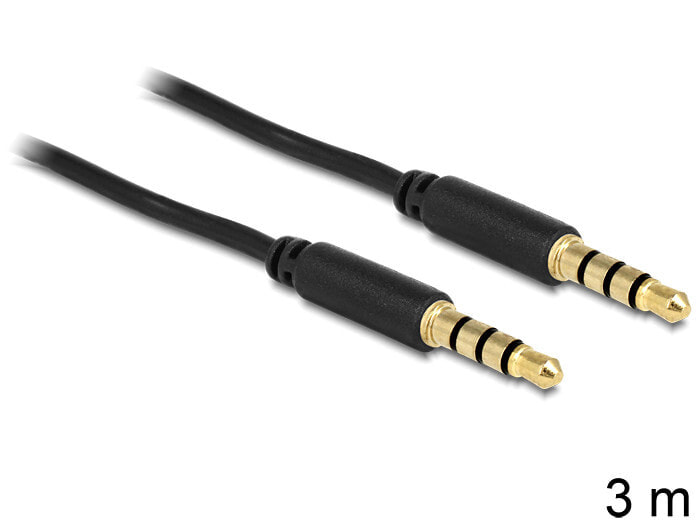 DeLOCK 3.5mm - 3.5mm, 3m аудио кабель 3,5 мм Черный 83437