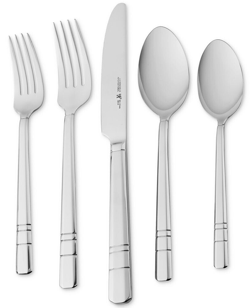 J.A. Henckels international Madison Square 65-Pc. 18/10 Stainless Steel Flatware Set, Service for 12