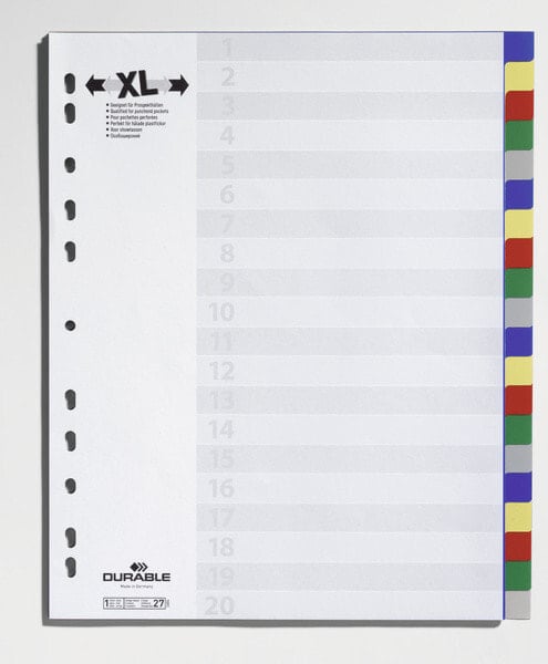 Durable 6759 Пустой бланк-разделитель Полипропилен (ПП) Разноцветный 675927