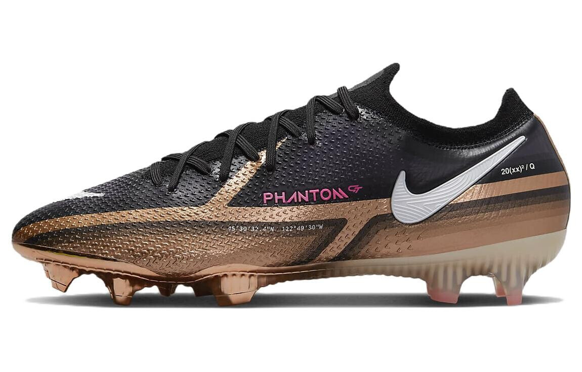Nike Phantom GT Elite Q FG 减震防滑耐磨 硬场地足球鞋 男女同款 黑金粉 / Бутсы футбольные Nike Phantom DR5954-810