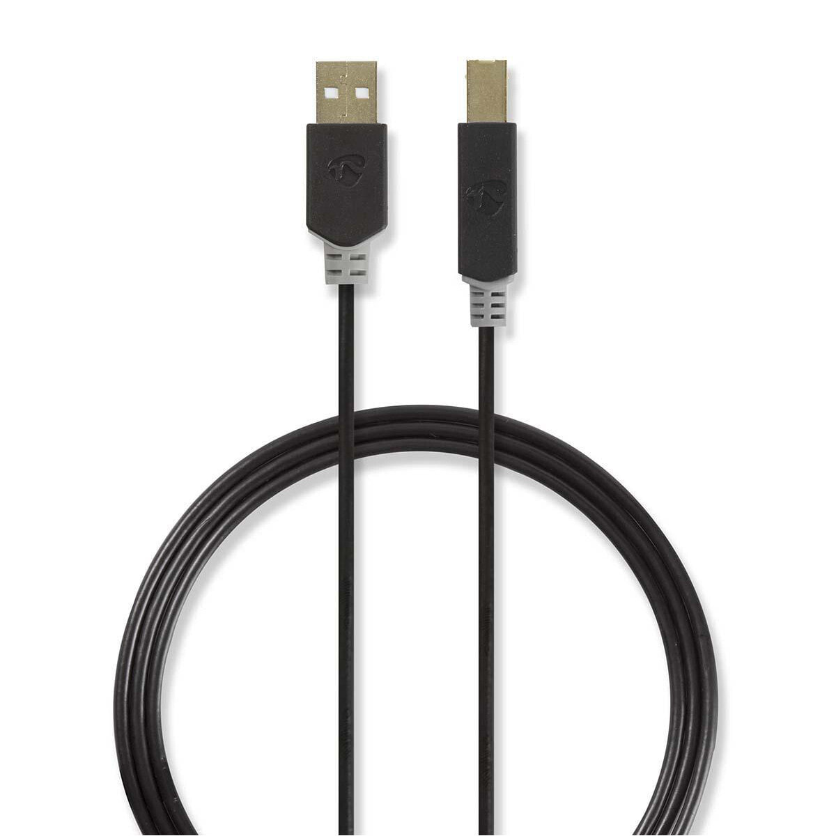 Nedis CCBW60100AT20 USB кабель 2 m 2.0 USB A USB B Антрацит