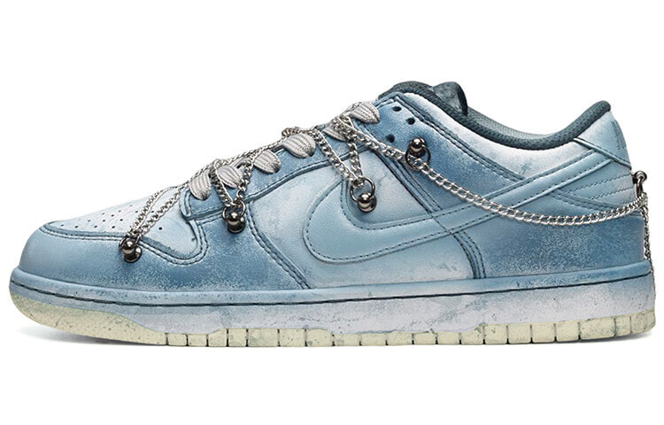 【定制球鞋】 Nike Dunk Low 解构风 浸染 链条 低帮 板鞋 男款 灰蓝 / Кроссовки Nike Dunk Low DJ6188-100