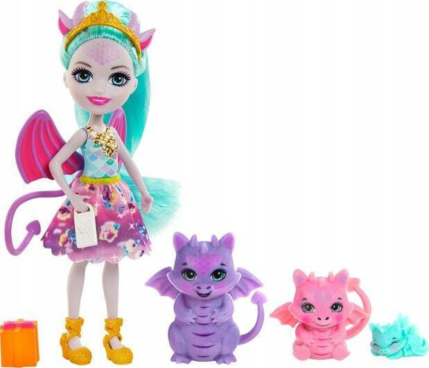 Mattel Enchantimals Rodzina Deanna Dragon i smoki (GJX43/GYJ09)