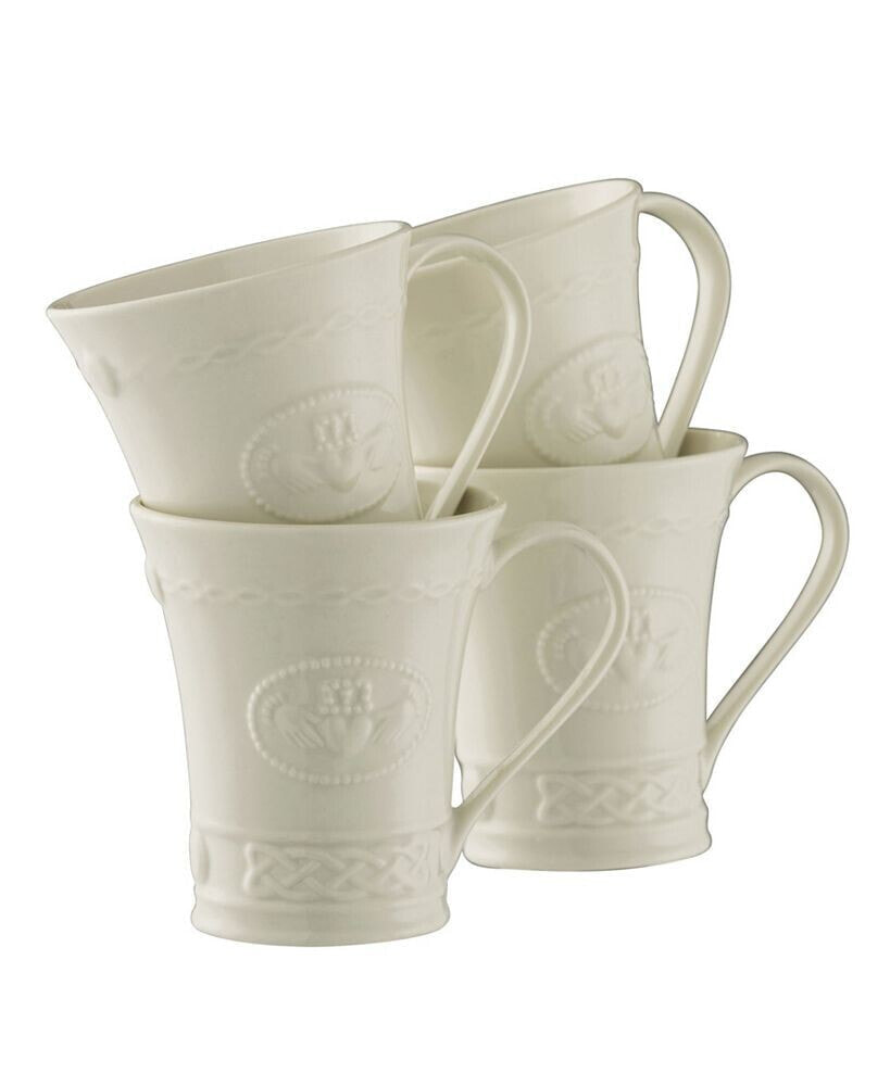Belleek claddagh Mugs, Set of 4
