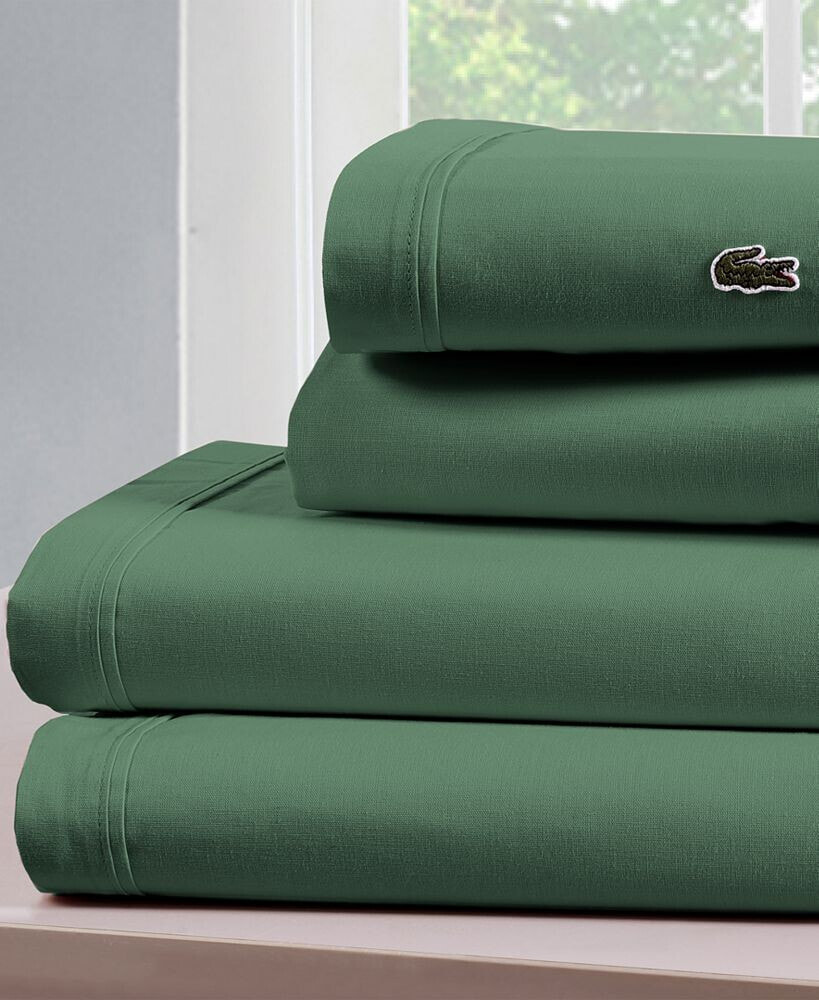 Lacoste Home solid Cotton Percale Sheet Set, California King