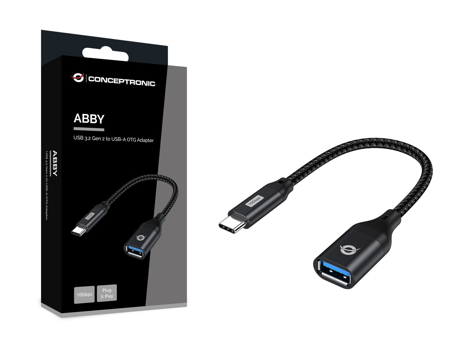 Conceptronic ABBY18B гендерный адаптер USB-C USB-A Черный