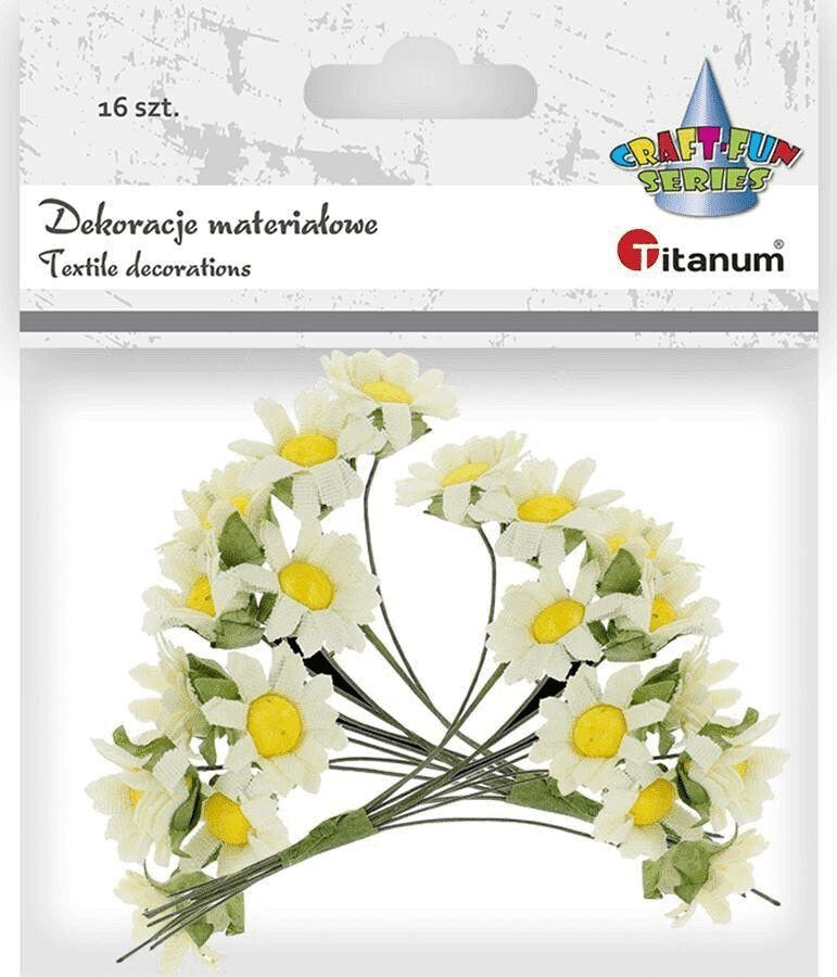 Titanum Material chamomiles on a wire white 16 pcs