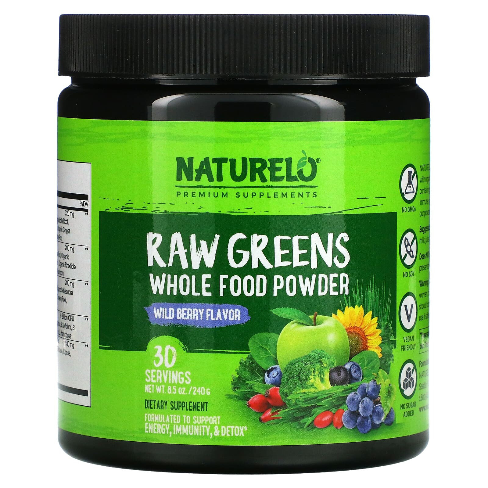 Raw greens. NATURELO. NATURELO whole food. Тайлахол прашок.