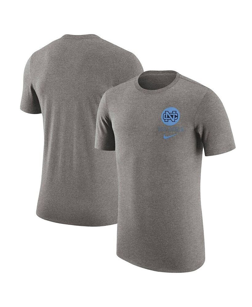 Nike men's Heather Gray Distressed North Carolina Tar Heels Retro Tri-Blend T-shirt