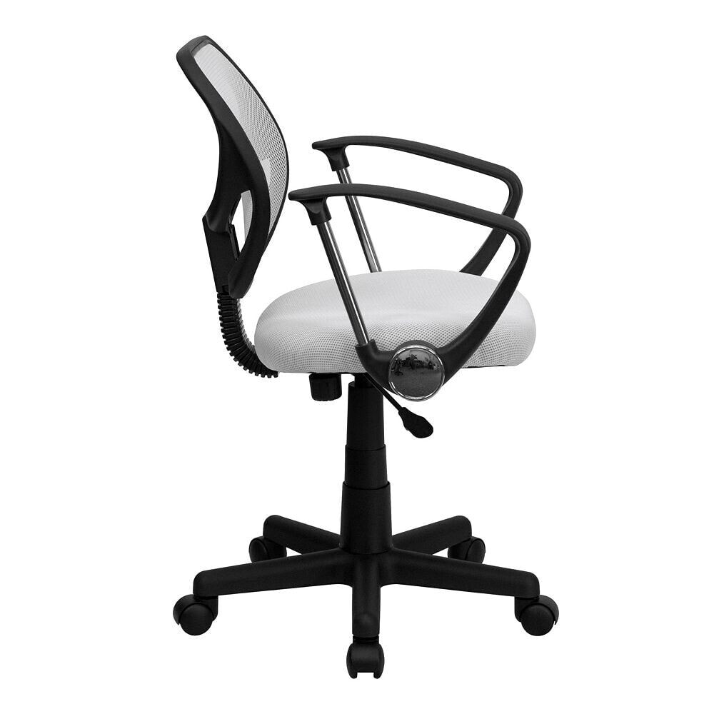 Flash Furniture mid-Back White Mesh Swivel Task Chair With Arms