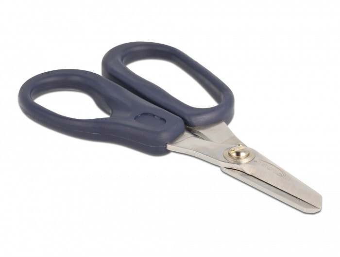 Delock 90554 - Adult - Figure cut - Single - Blue - Silver - Steel - Office scissors
