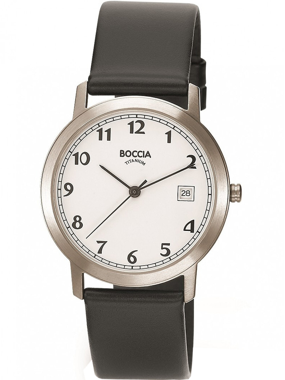 Мужские наручные часы с черным силиконовым ремешком Boccia 3617-01 watch titanium 35mm 5ATM