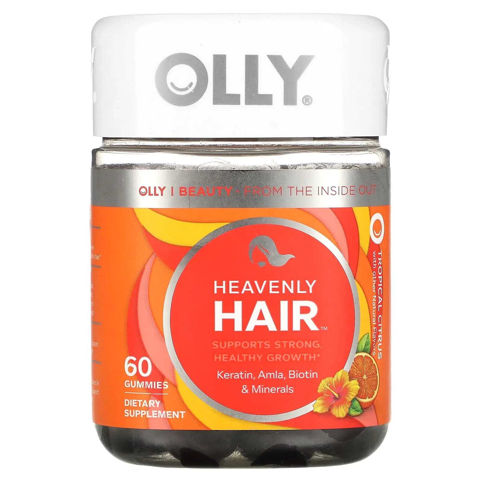 OLLY, Heavenly Hair, тропический цитрус, 60 жевательных таблеток
