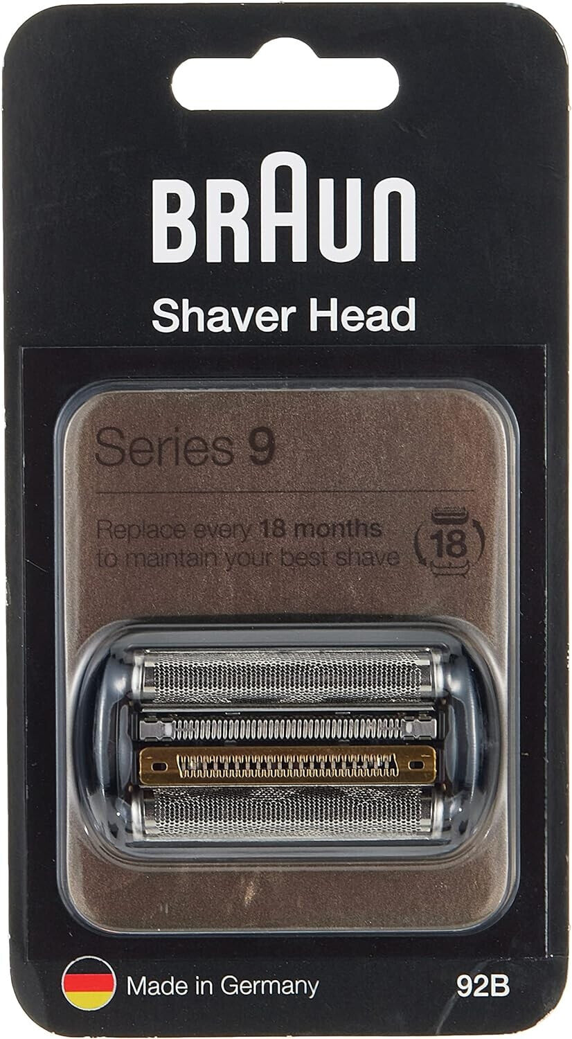 Braun 92B Replacement Shavers for Electric Shavers Compatible with Series 9 Shavers, Black