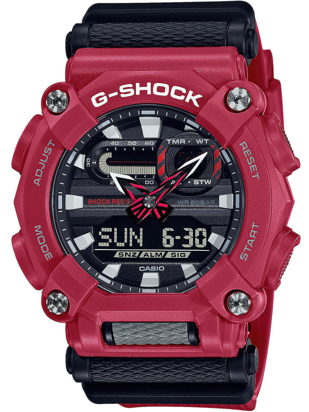 Мужские наручные часы с черным силиконовым ремешком Casio GA-900-4AER G-Shock 49mm 20ATM