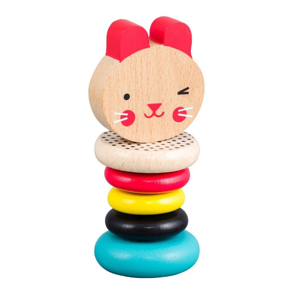 PETIT COLLAGE Modern Bunny Wooden Rattle
