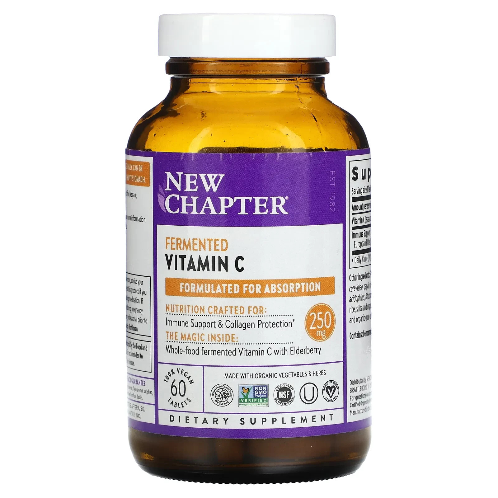 Нью Чэптэ, Fermented Vitamin C, 60 Vegan Tablets (Товар снят с продажи) 