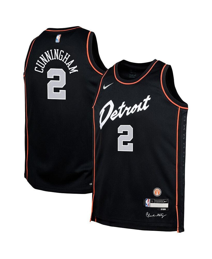 Nike big Boys Cade Cunningham Black Detroit Pistons 2023/24 Swingman Replica Jersey - City Edition