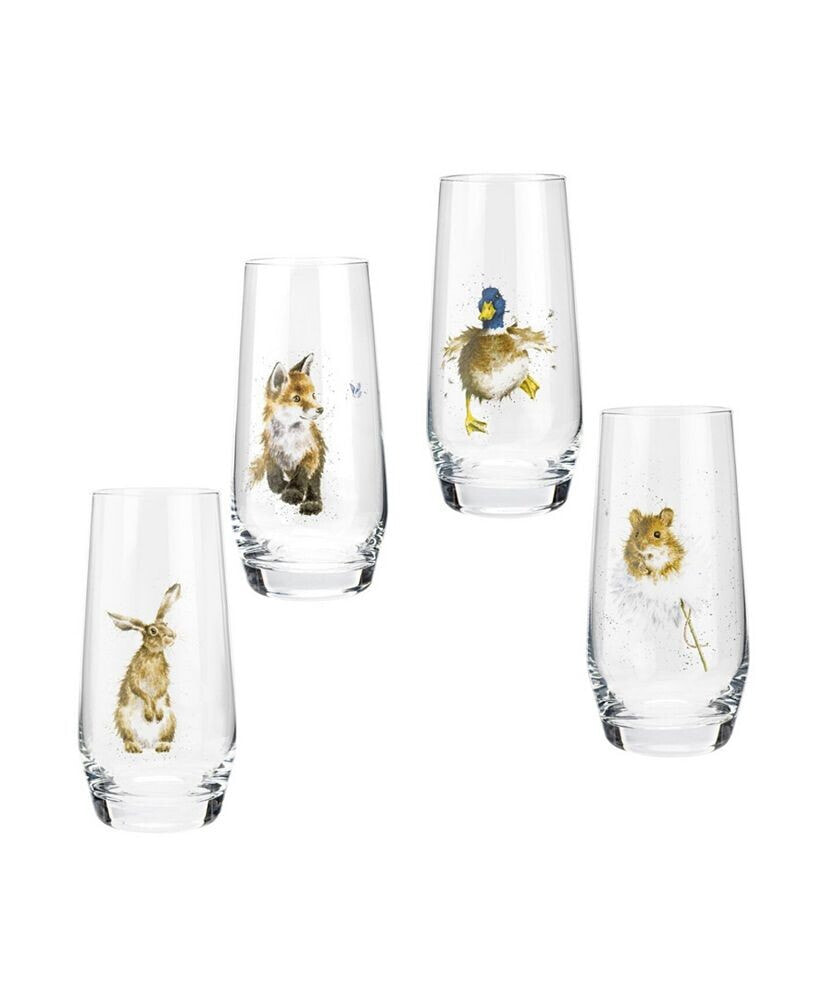 Wrendale Designs royal Worcester Highball Glasses - Set of 4