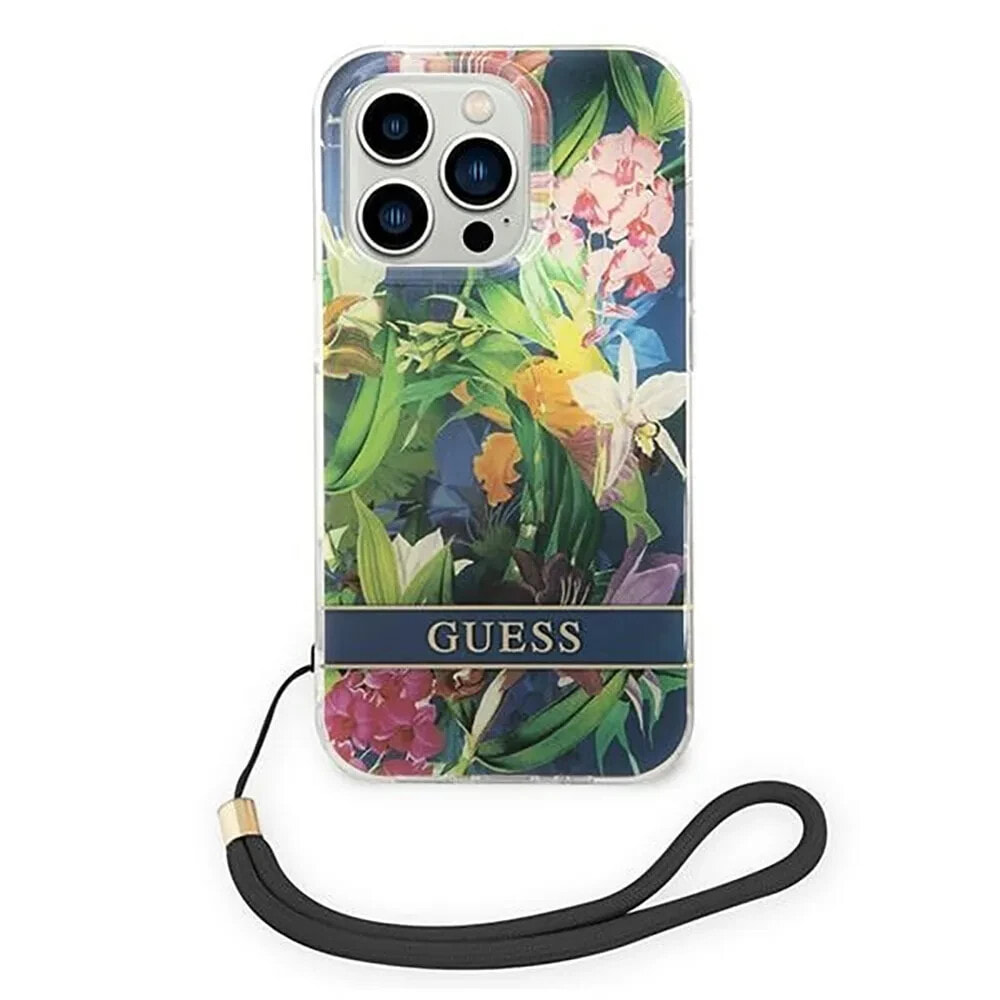 GUESS Guohcp14Xhflsb iPhone 14 Pro Max 6.7 Flower Strap phone case