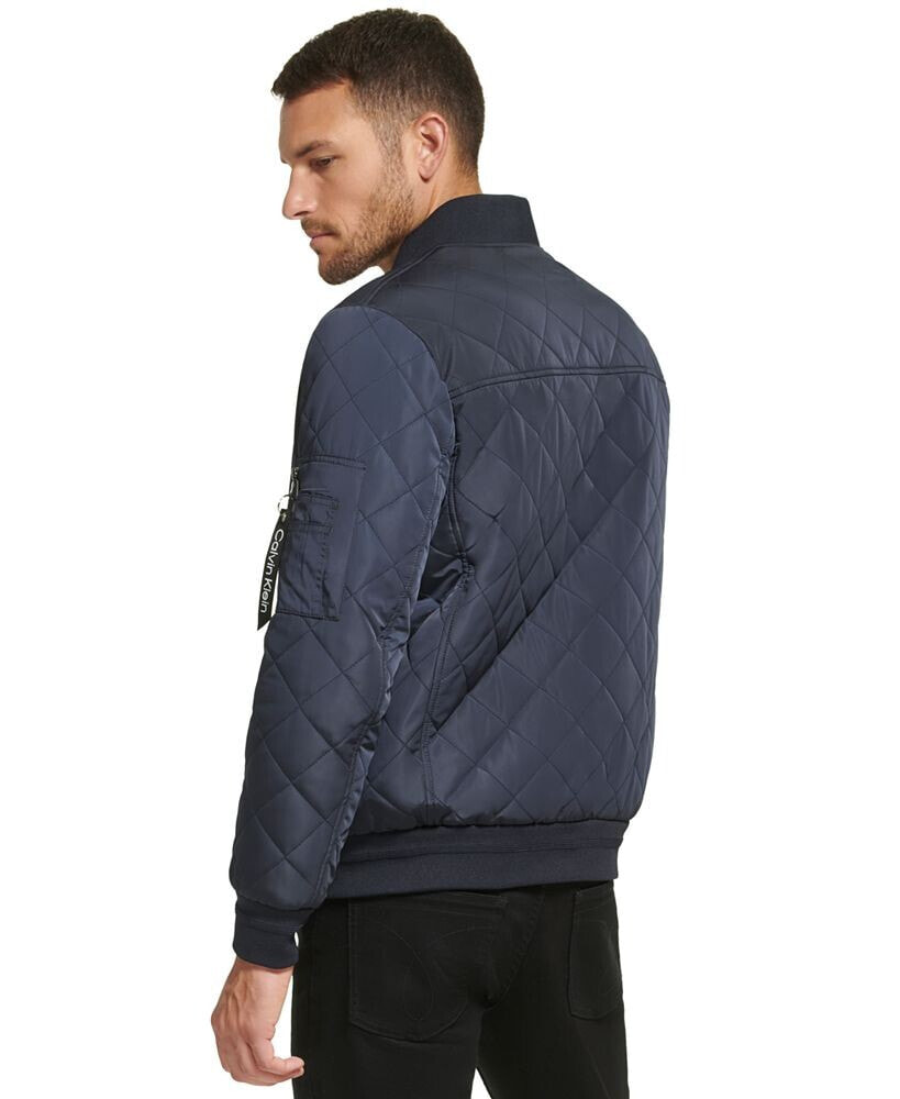 Calvin klein men's discount quilted baseball jacket