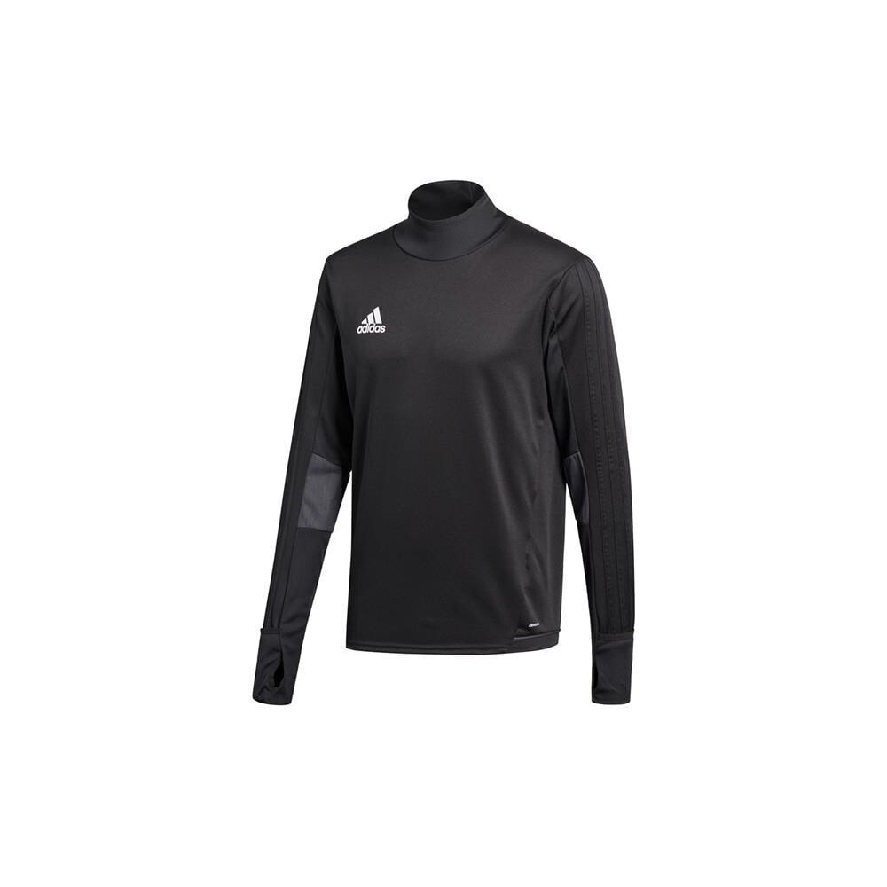 Мужской спортивный лонгслив с длинным рукавом черный с логотипом Adidas Tiro 17 Training Shirt