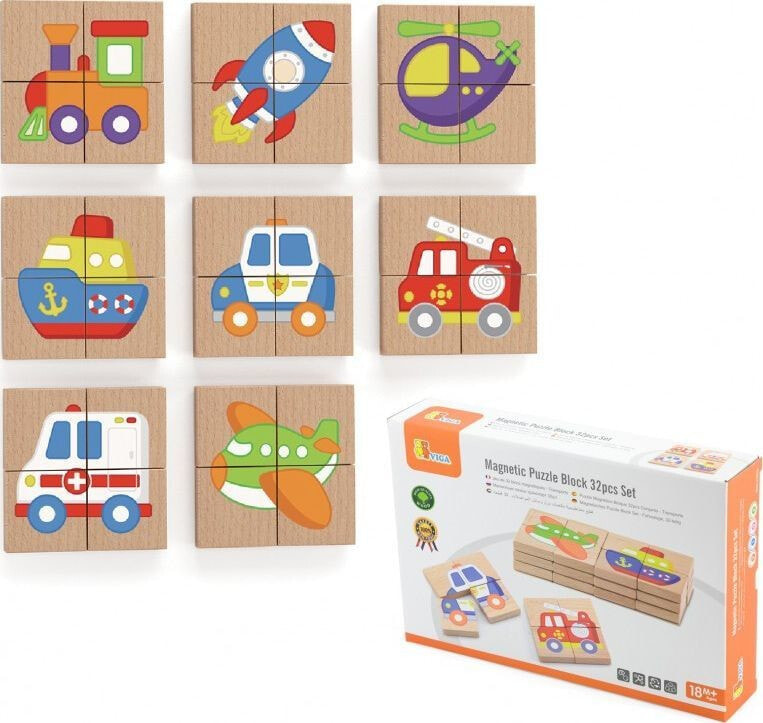 Viga Wooden puzzle jigsaw puzzle of magnetic vehicles