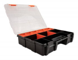 Sortimentsbox mit 21 Fächern 290 x 220 60 mm orange schwarz