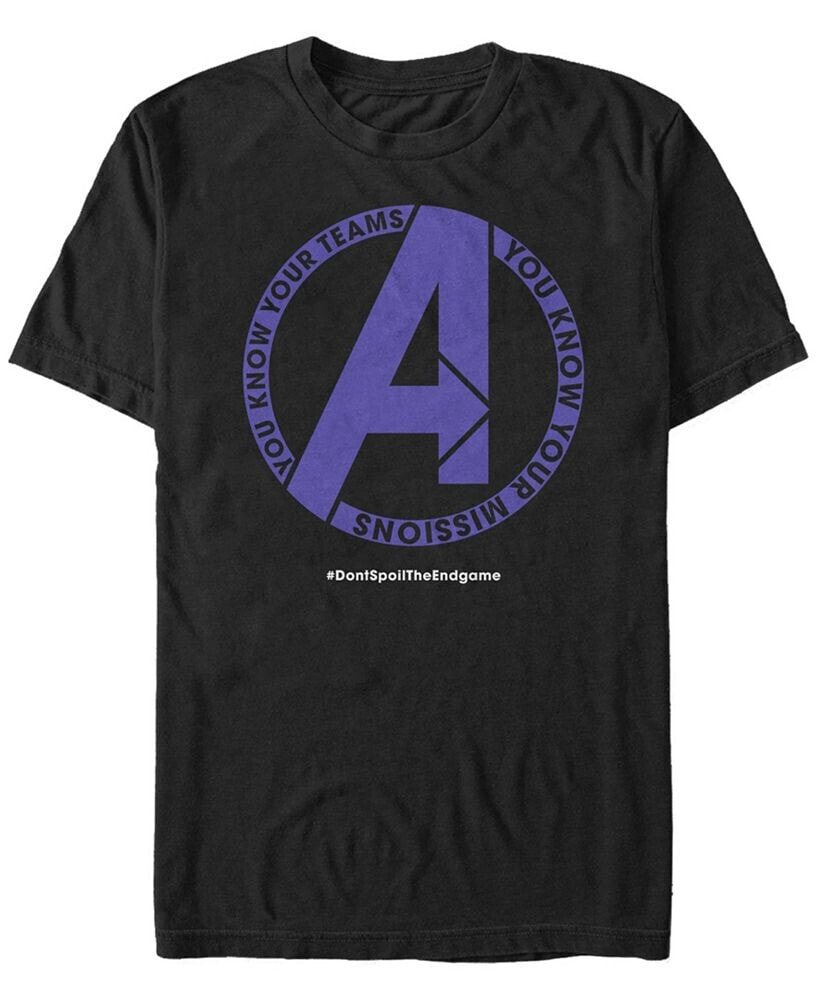 Marvel Men's Avengers Endgame Know Your Mission Chest Logo, Short Sleeve T-shirt