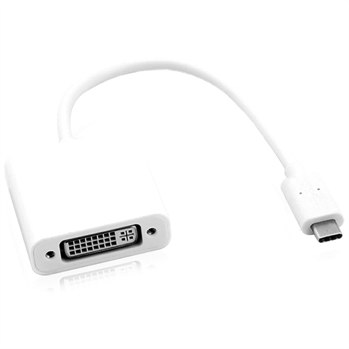 ROLINE 12.03.3205 видео кабель адаптер 0,1 m USB Type-C DVI-D Серебристый, Белый