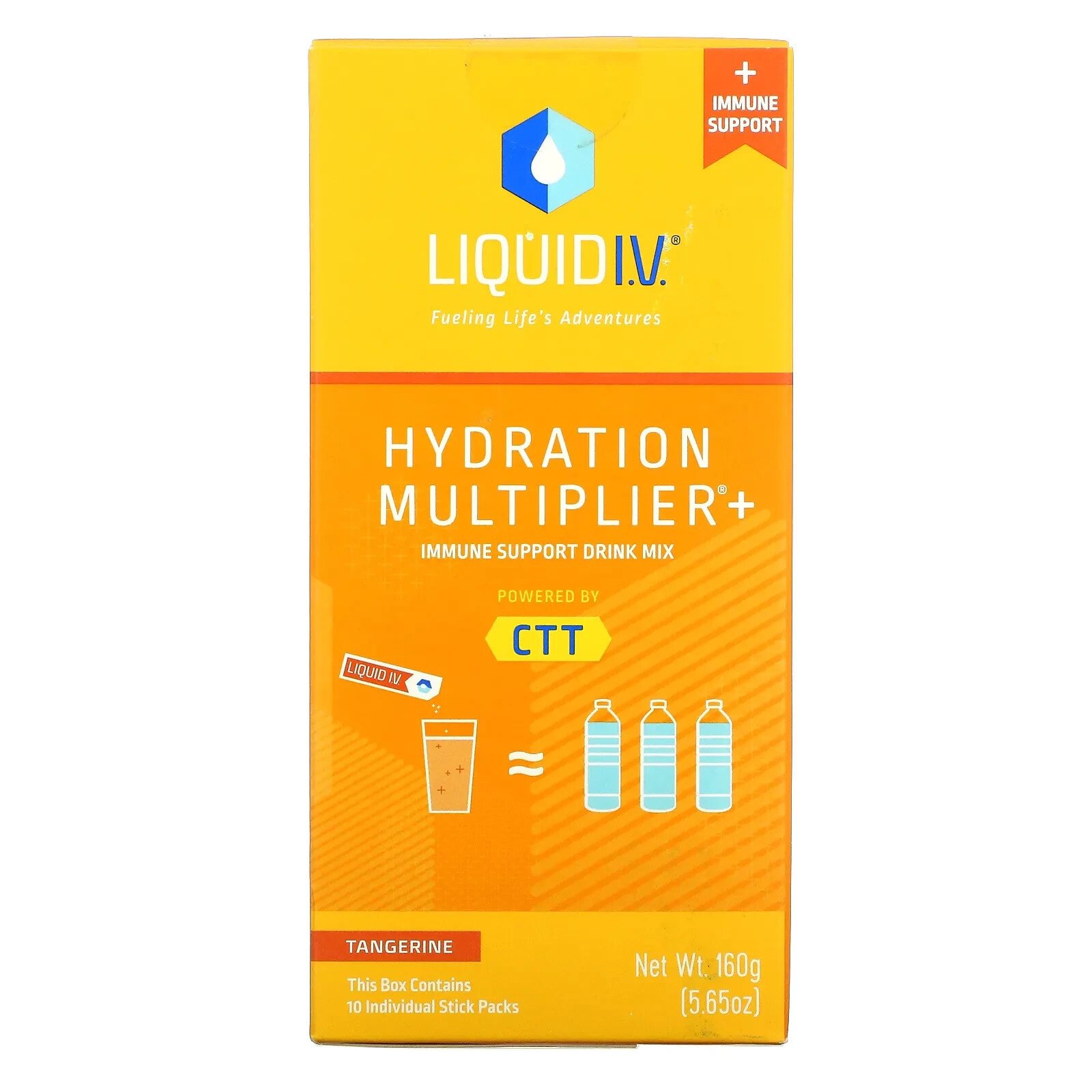 Liquid I.V., Hydration Multiplier, Electrolyte Drink Mix, Watermelon, 10 Individual Stick Packs, 0.56 oz (16 g) Each