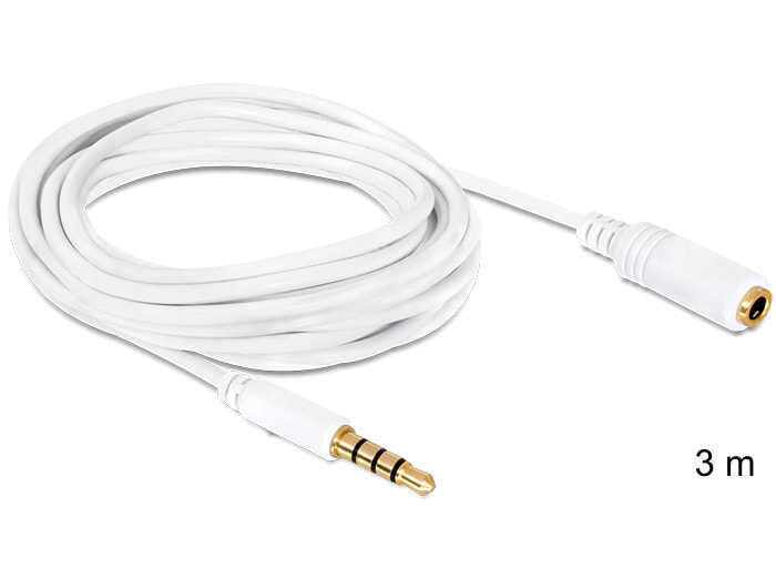 DeLOCK 3.5mm 3m аудио кабель 6,35 мм 3,5 мм Белый 84483
