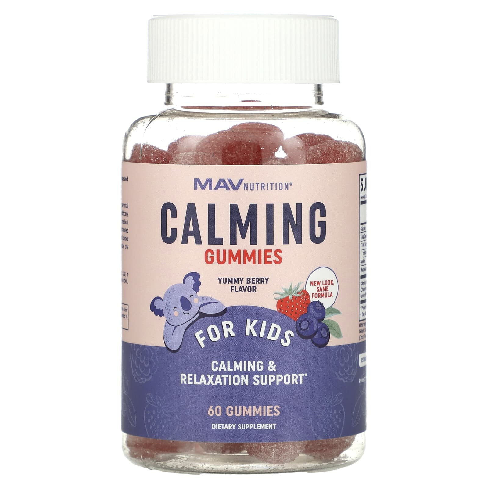 Calming Magnesium Gummies, For Kids, Yummy Strawberry, 60 Gummies