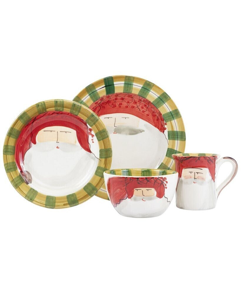 VIETRI old St. Nick Red Hat 4-Piece Place Setting