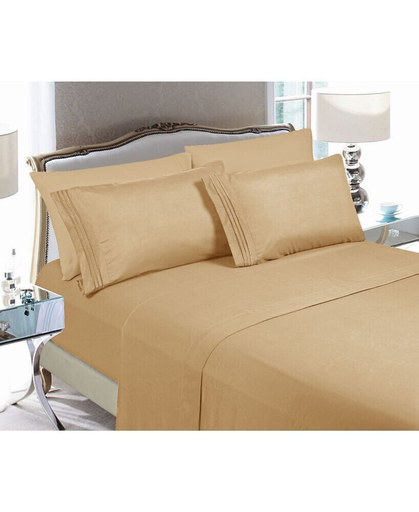 Elegant Comfort luxury Soft Solid 6 Pc. Sheet Set, California King