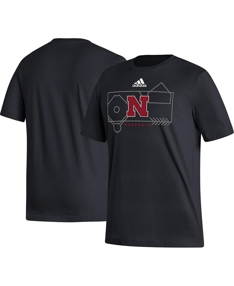 Men's Black Nebraska Huskers Locker Lines Baseball Fresh T-shirt