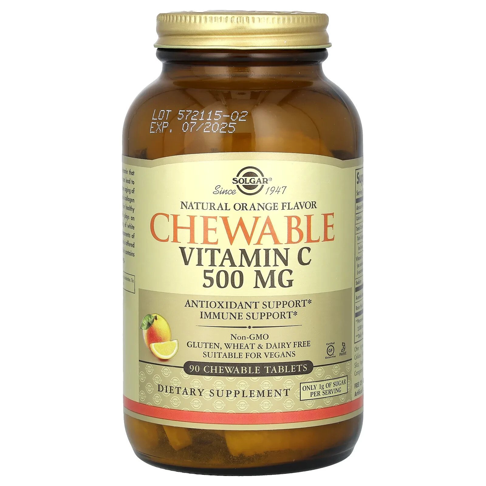 Chewable Vitamin C, Natural Orange, 500 mg, 90 Chewable Tablets