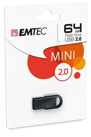 Emtec D250 Mini USB флеш накопитель 64 GB USB тип-A 2.0 Черный ECMMD64GD252
