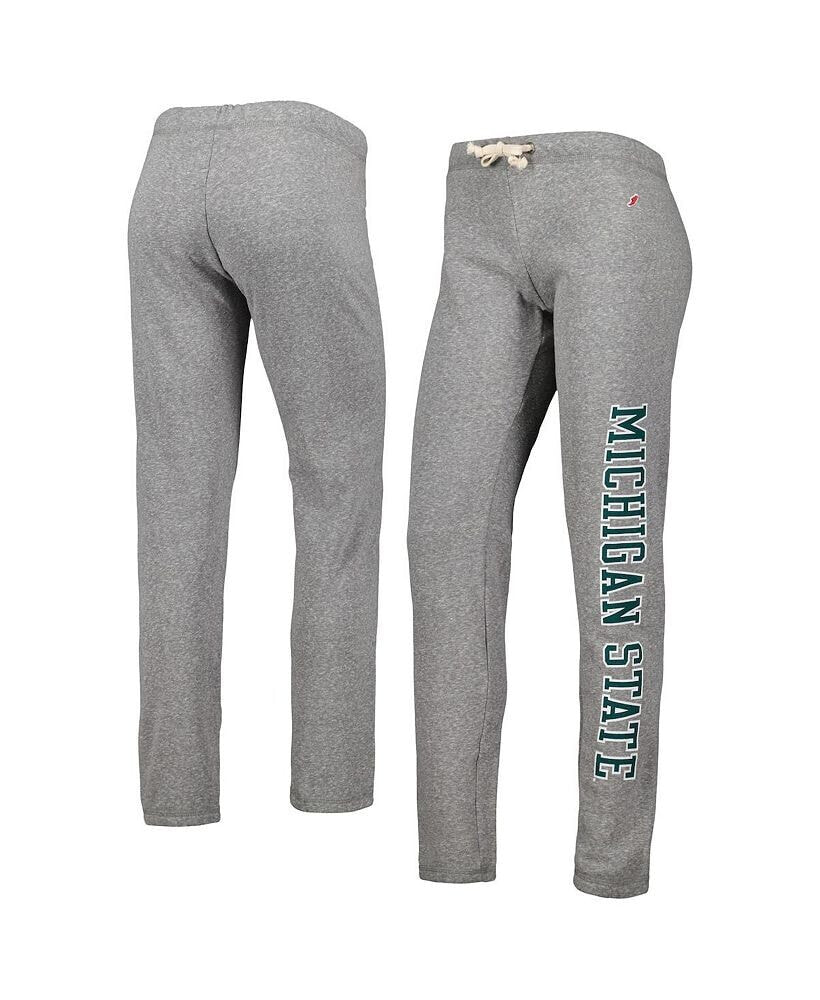League Collegiate Wear women's Heather Gray Michigan State Spartans Victory Springs Tri-Blend Jogger Pants