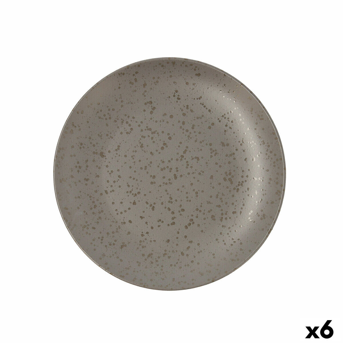 Flat plate Ariane Oxide Ceramic Grey Ø 27 cm (6 Units)