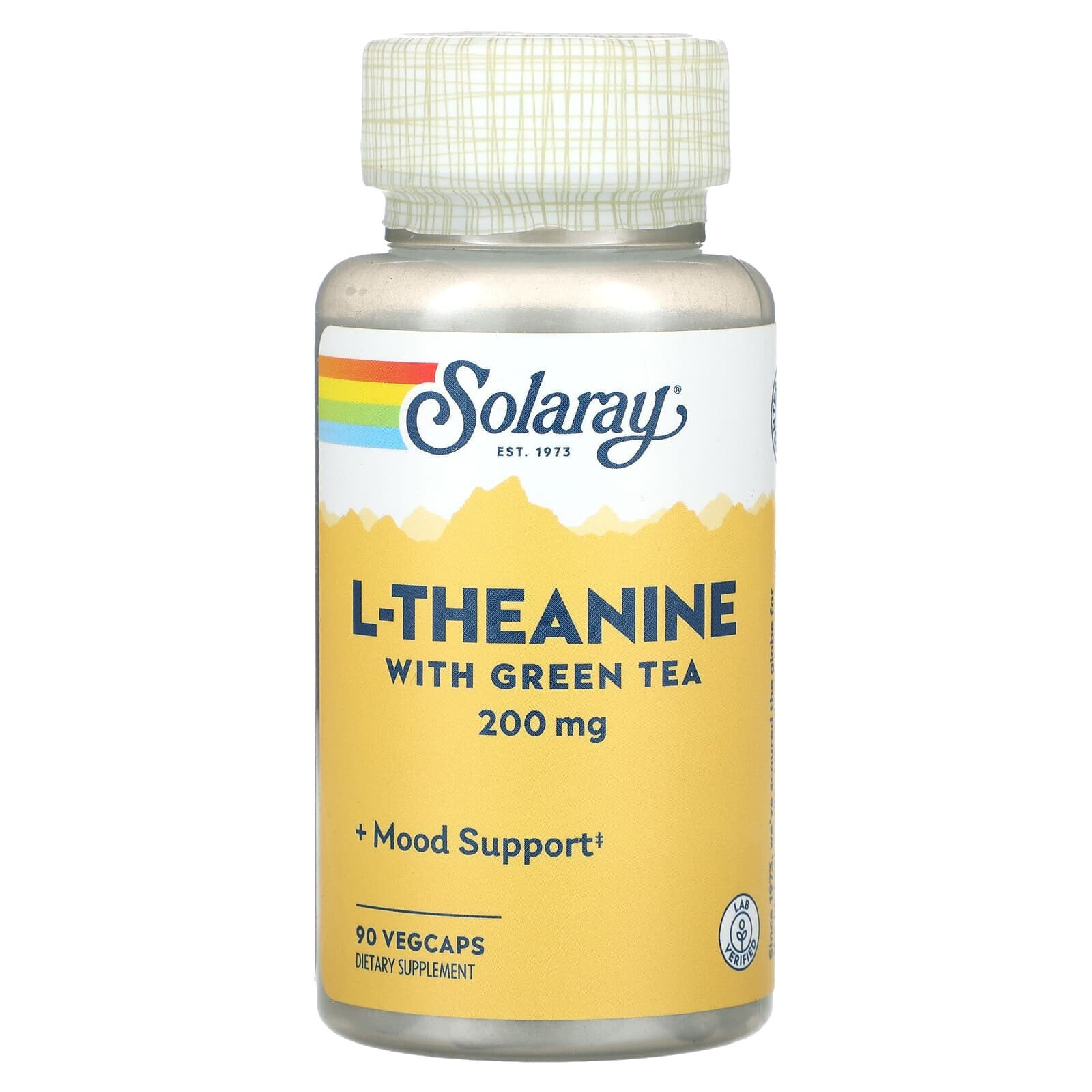 Solaray, L-теанин с зеленым чаем, 200 мг, 45 вегетарианских капсул