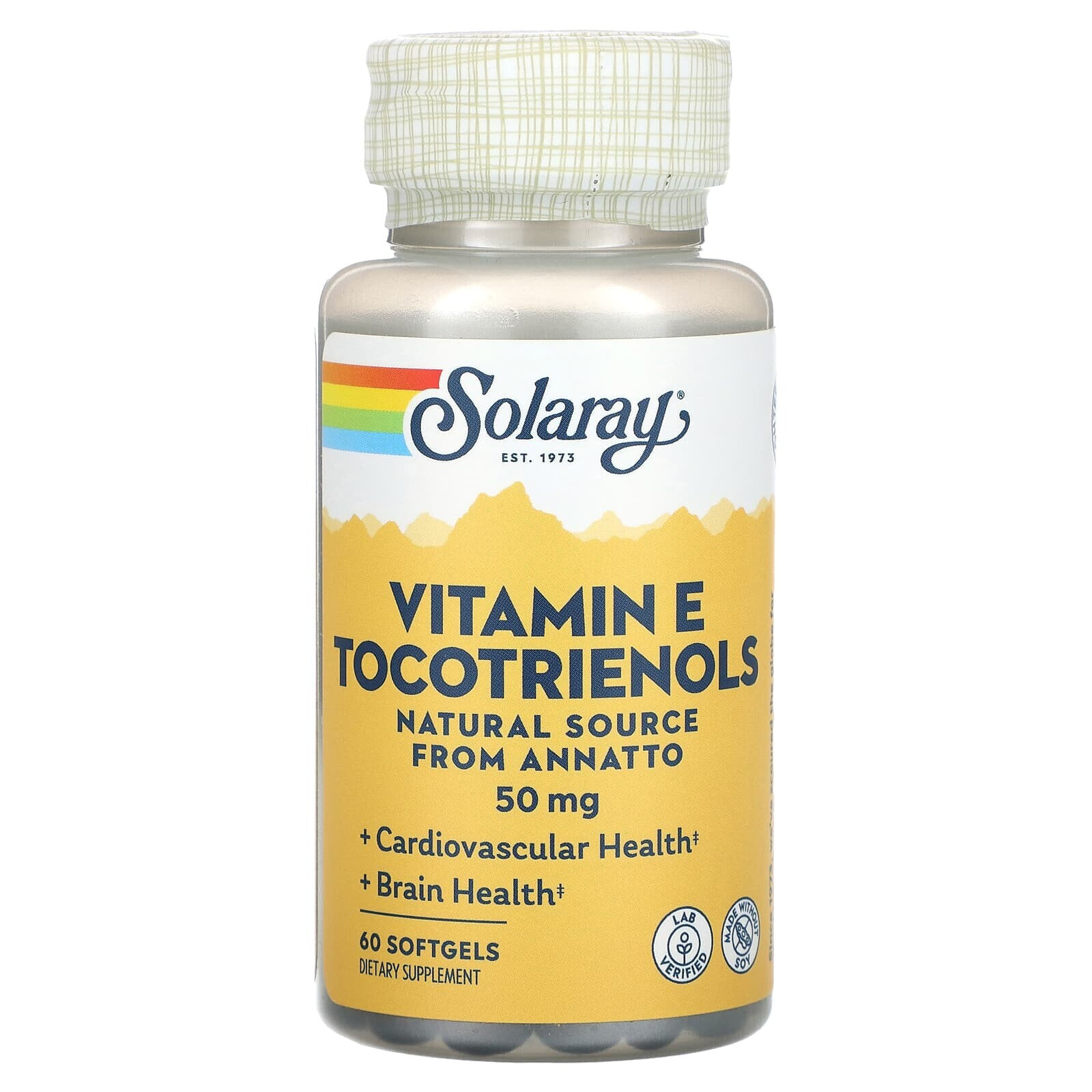 Solaray, Vitamine E Tocotrienols, 50 mg, 60 Softgels