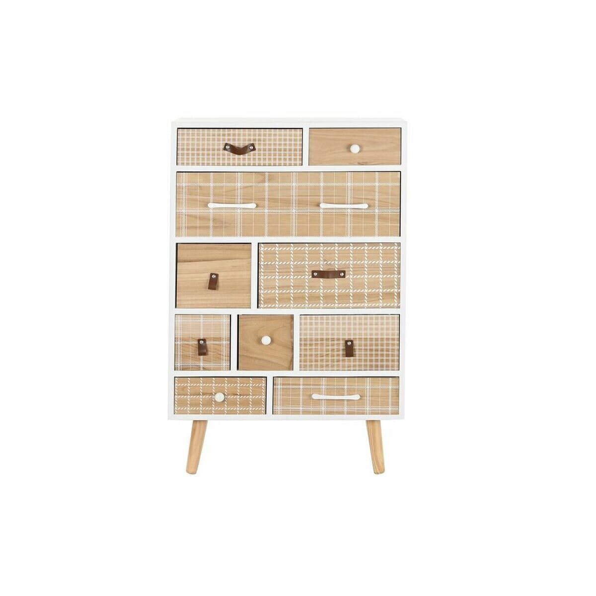 Chest of drawers DKD Home Decor White Natural Wood Paolownia wood 60 x 26 x 94 cm