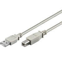 Goobay USB AB 300 HS 3m USB кабель USB A USB B Серый 50954