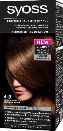 Syoss Permanent Coloration 4-8 Стойкая крем-краска для волос, оттенокшоколадно-коричневый цвет коричневый — купить недорого с доставкой, 15904281