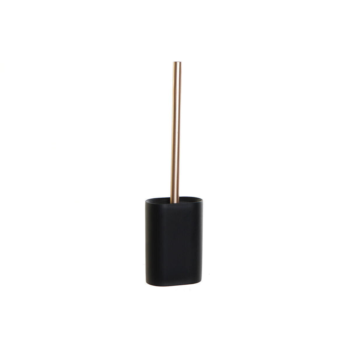 Toilet Brush DKD Home Decor Black Golden Resin 10 x 6 x 40 cm