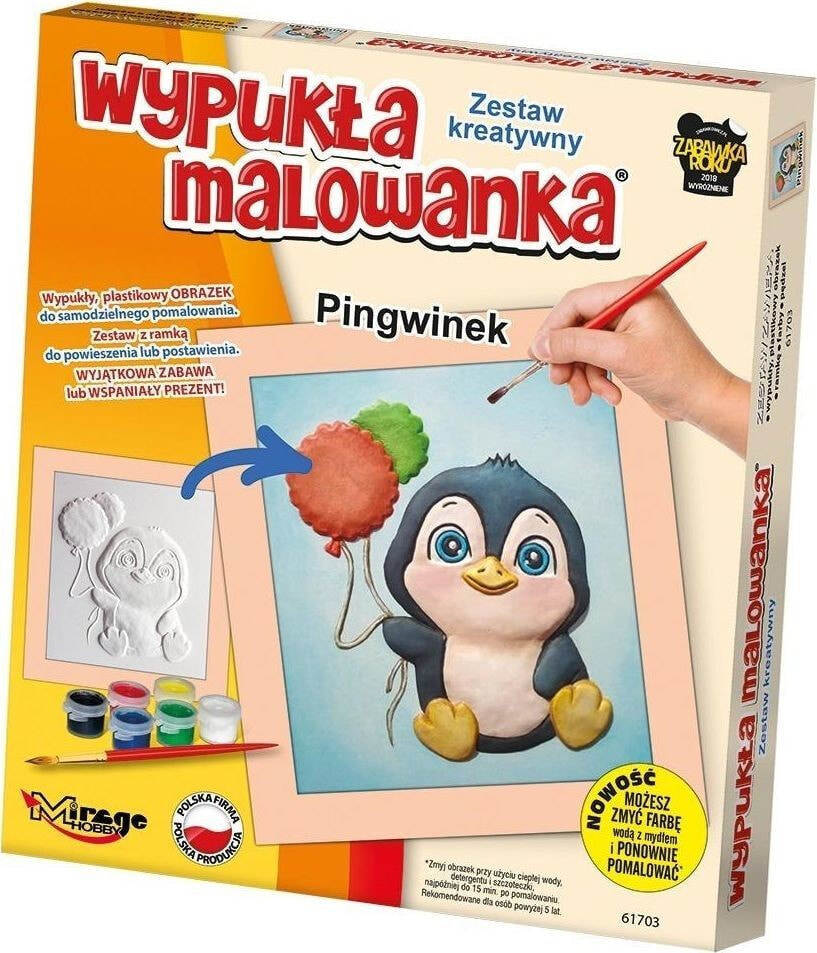 Раскраска для рисования Mirage Wypukła Malowanka - Mały Pingwinek