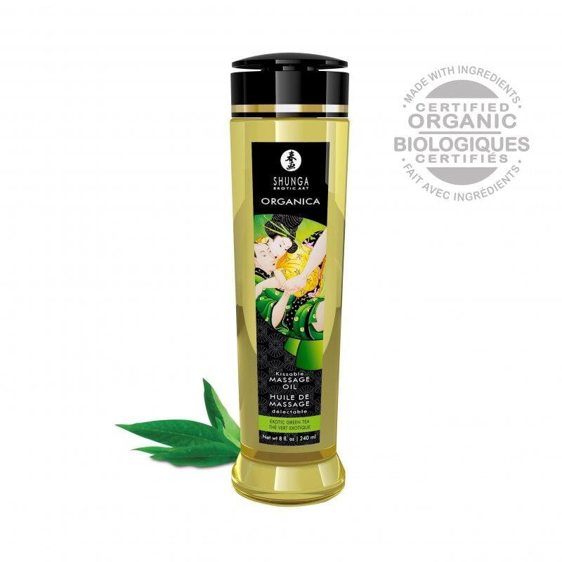Интимный крем или дезодорант Shunga Organic Massage Oil Green Tee 240 ml