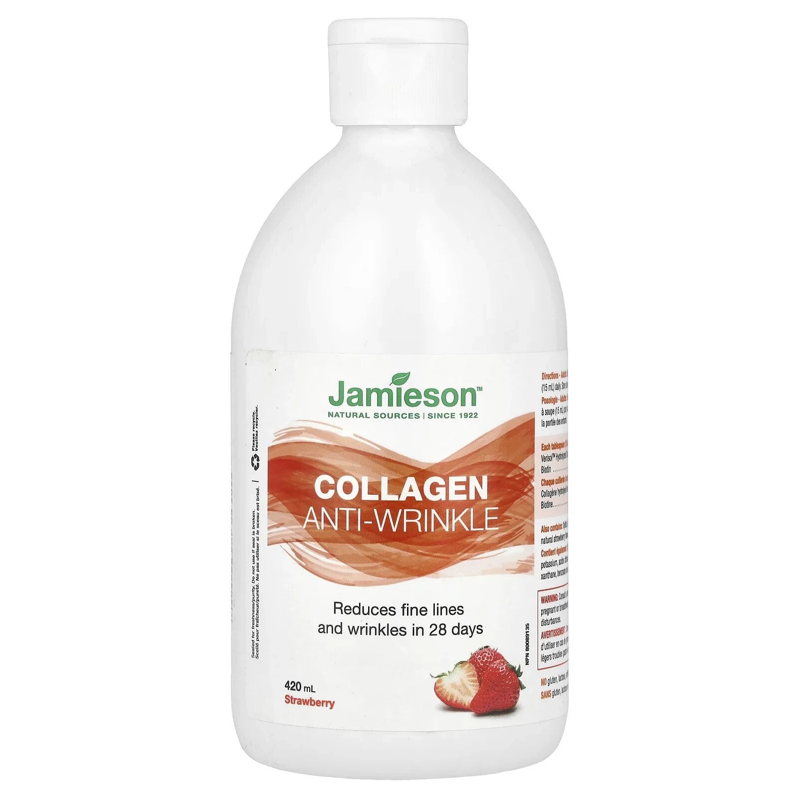 Collagen, Anti-Wrinkle, Strawberry, 420 ml